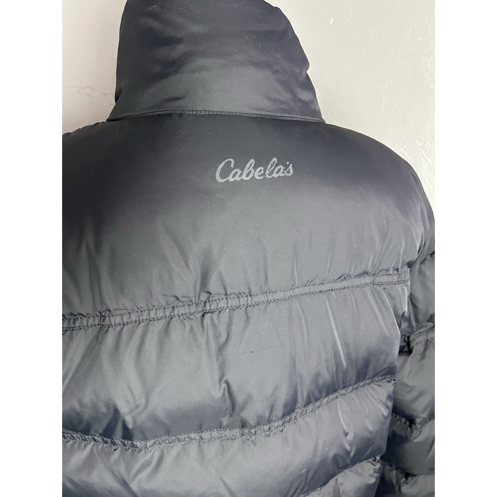 Cabelas 650 Fill Down Puffer Black Coat Full Zip and Pockets Size Large Tall Men - Picture 6 of 15